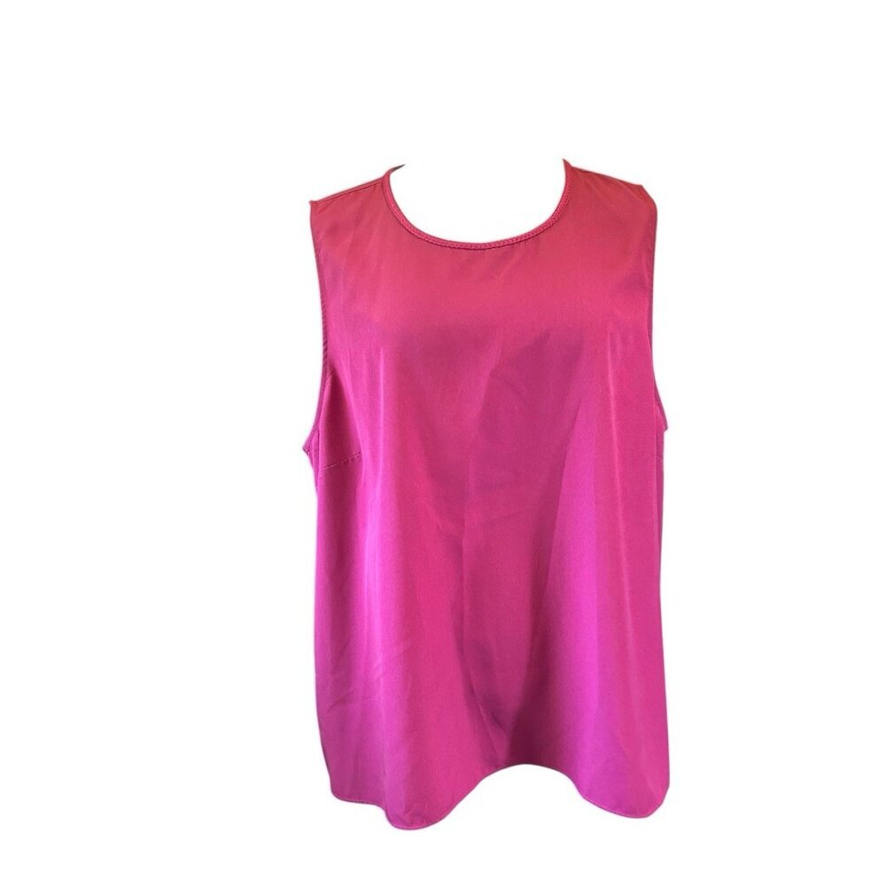 Soft Surroundings Sleeveless Tunic Dark Pink‎ Lightweight Top Blouse Plus Sz 1X